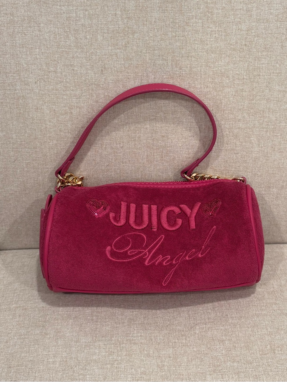 Juicy Couture Fuchsia Suede Mini Shoulder Bag